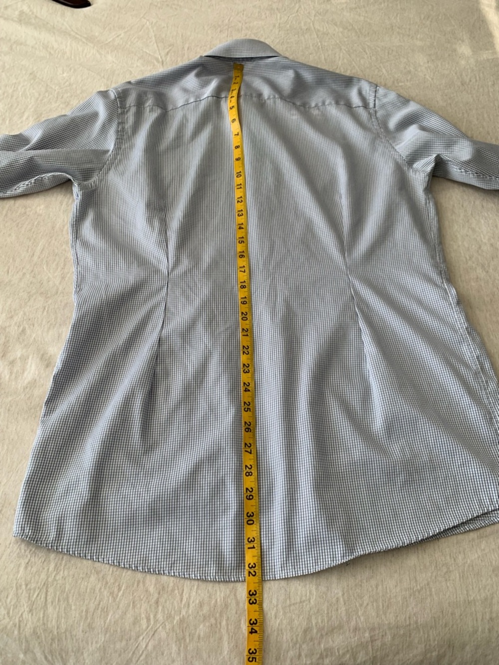 Eton Dress Shirt 100% Cotton Men's size 42-16 ½ Light Blue Micro-Check - Picture 9 of 13